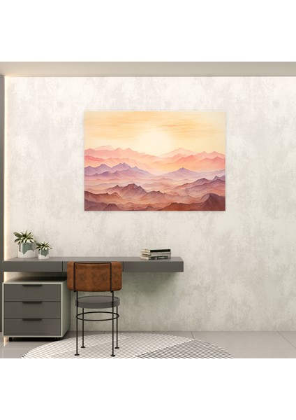 Dağ Gün Batımı Kanvas Tablo - Toprak, Kanvas Tablo, Duvar Dekorasyonu, Ev Dekorasyonu, 50X30 fiyatları