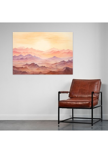 Dağ Gün Batımı Kanvas Tablo - Toprak, Kanvas Tablo, Duvar Dekorasyonu, Ev Dekorasyonu, 50X30 modelleri