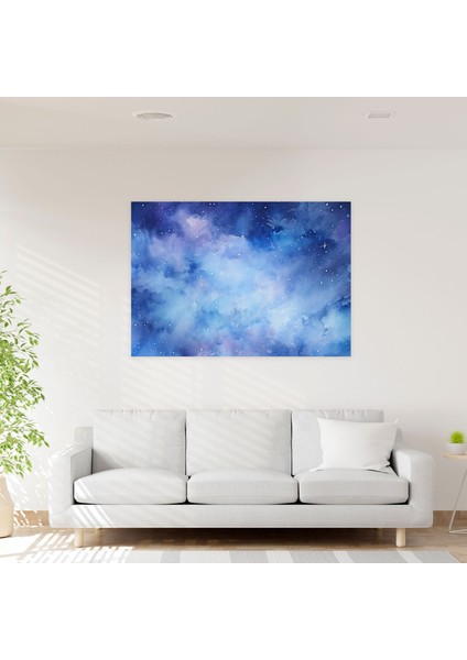 Galaxy Suluboya Kanvas Tablo - Toprak, Mavinin Tonları, Ev Dekorasyonu, Duvar Dekorasyonu, 50X30 fiyatları