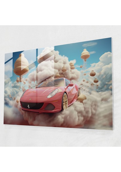 Ferrari Cam Baskı - Ferrari, Modern Sanat, Duvar Dekorasyonu, Cam Duvar Sanatı, 45X30