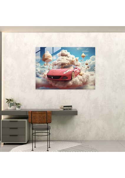 Ferrari Cam Baskı - Ferrari, Modern Sanat, Duvar Dekorasyonu, Cam Duvar Sanatı, 45X30 modelleri