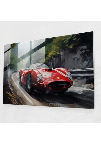 Ferrari Cam Baskı - Ferrari, Ferrari, Modern Sanat, Hız, 45X30