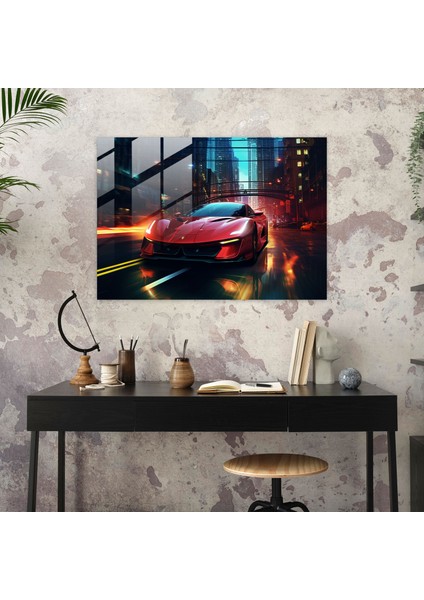 Ferrari Cam Baskı - Ferrari, Cam Tablo, Ev Dekorasyonu, Cam Baskı, 45X30 modelleri