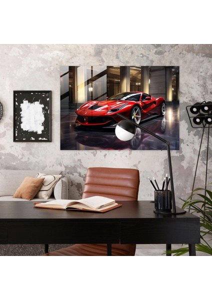 Ferrari Ev Dekorasyonu - Ferrari, Cam Baskı, Gerçekçi, Işçilik, 45X30 modelleri