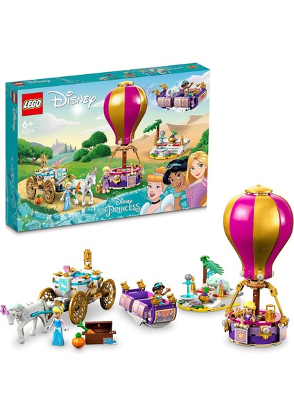 │ Disney Princess Prensesin Büyülü Yolculuğu 43216-6 Yaş Üzeri Için Rapunzel, Yasemin ve Sindirella Minifigürü Içeren Eğlenceli Oyunlar Sunan Yaratıcı Oyuncak Yapım Seti (320 Parça)