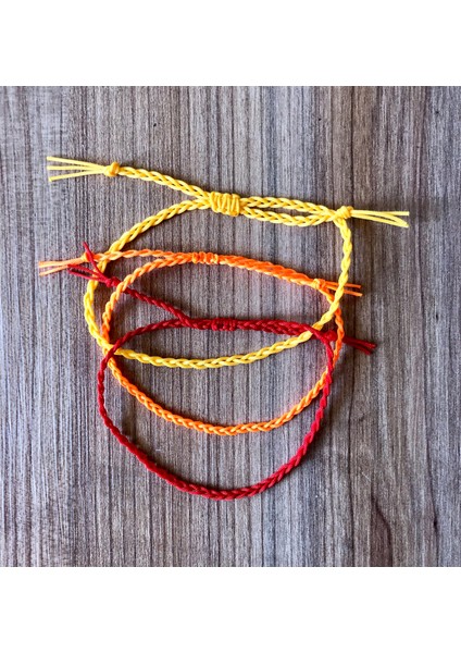 Üçlü Kombin Ip Bileklik (Kırmızı Turuncu Sarı) fiyatları