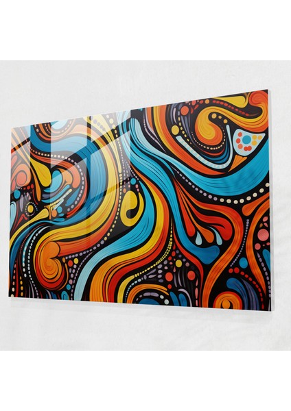 Aborijin Cam Baskı: Dirençli Ruh - Aborijin, Duvar Dekorasyonu, Direnç, Güç, 45X30