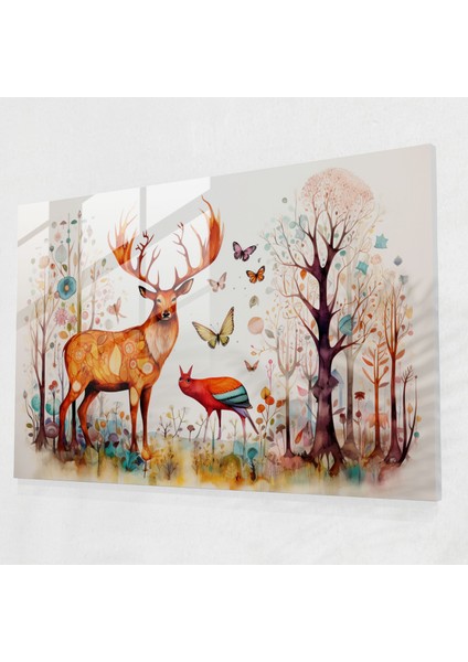 Aborijin Yaban Hayatı Cam Baskı - Aborijin, Cam Sanatı, Duvar Dekorasyonu, Doğa, 45X30