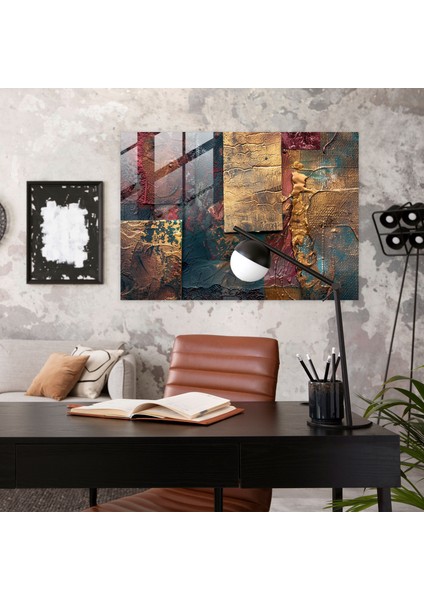 Texture Collage Cam Duvar Sanatı - Soyut Sanat, Ev Dekorasyonu, Modern Sanat, Soyut Sanat, 45X30