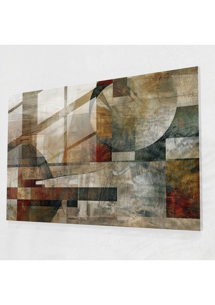 Dünyevi Soyut Cam Duvar Sanatı - Soyut Sanat, Ev Dekorasyonu, Soyut Sanat, Toprak Tonları, 45X30