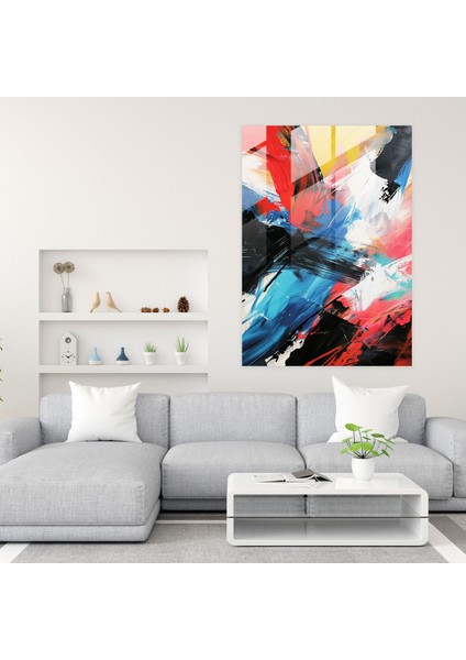 Enerjik Aksiyon Tablo Cam Duvar Sanatı - Aksiyon Tablo, Cam Duvar Sanatı, Modern Sanat, Duvar Dekorasyonu, 30X45 modelleri