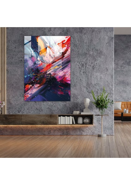 Dinamik Fırça Darbeleri Aksiyon Tablo Cam Duvar Sanatı - Aksiyon Tablo, Duvar Dekorasyonu, Aksiyon Tablo, Cam Duvar Sanatı, 30X45 modelleri