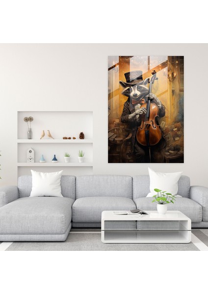 Insan Gibi Giyinmiş Hayvanlar Cam Duvar Sanatı - Insan Gibi Giyinmiş Hayvanlar, Ev Dekorasyonu, Ilginç Karışık Medya Sanat Çalışmaları, Vintage Tiyatro Ortamı, 30X45 fiyatları
