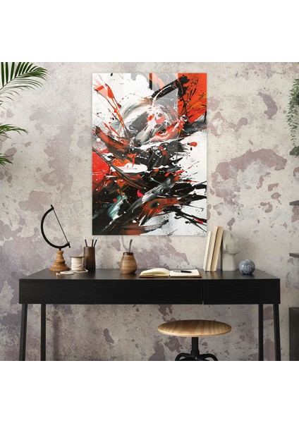 Soyut Anlatım Aksiyon Resim Cam Sanatı - Aksiyon Resim, Cam Sanatı, Ev Dekorasyonu, Modern Sanat, 30X45 fiyatları