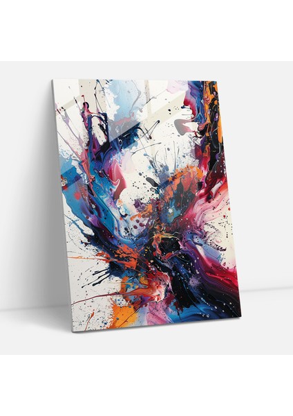 Dinamik Sıçrama Cam Baskı - Aksiyon Tablo, Aksiyon Boyama, Duvar Dekorasyonu, Ev Dekorasyonu, 30X45