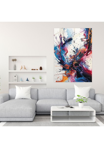 Dinamik Sıçrama Cam Baskı - Aksiyon Tablo, Aksiyon Boyama, Duvar Dekorasyonu, Ev Dekorasyonu, 30X45 modelleri