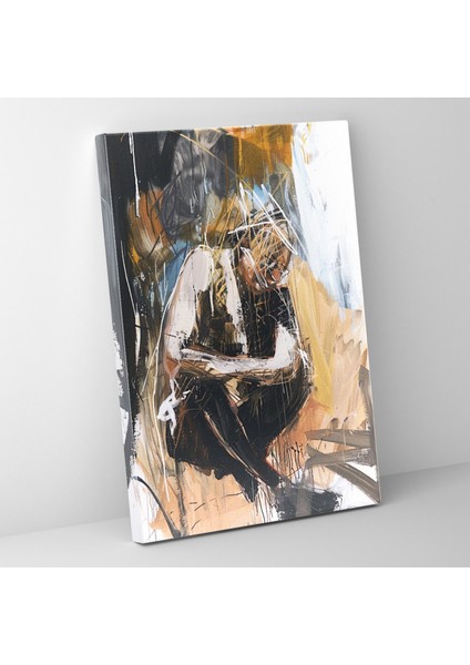 Toprak Tonları Aksiyon Tablo Duvar Sanatı - Aksiyon Tablo, Duvar Sanatı, Ev Dekorasyonu, Kanvas, 30X50