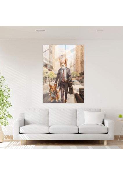 Kaprisli Suluboya Cam Baskı - Takım Elbiseli Köpek - Insan Gibi Giyinmiş Hayvanlar, Cam Sanatı, Insan Gibi Giyinmiş Hayvanlar, Duvar Dekorasyonu, 30X45 modelleri