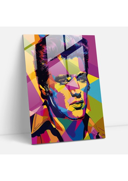 Andy Warhol Cam Baskı - Renkli Elvis Presley Portresi Cam Duvar Tablosu - Andy Warhol, Modern Sanat, Cam Sanatı, Cam Baskı, 30X45