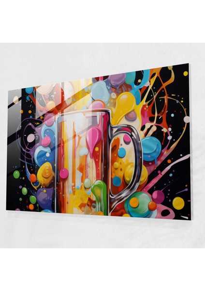 Bira Bardağı Baskı - Bira, Cam Sanatı, Modern Sanat, Cam Baskı, 30X45