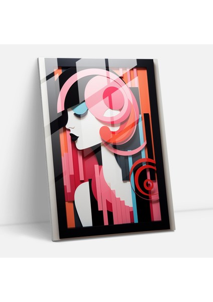 Geometrik Barbie Cam Baskı - Barbie, Desenler, Benzersiz Şekiller, Siluet, 30X45