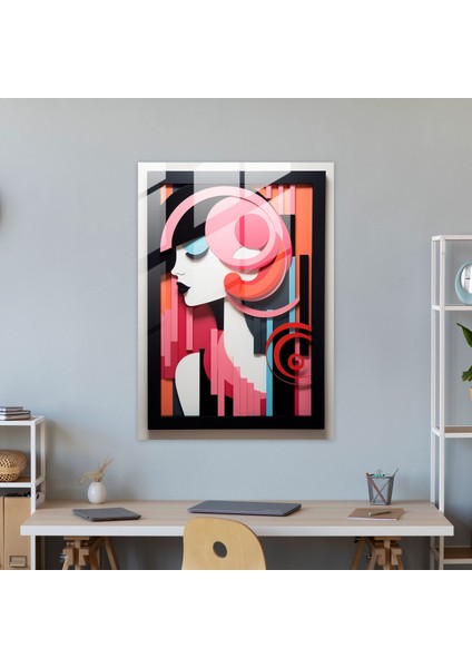 Geometrik Barbie Cam Baskı - Barbie, Desenler, Benzersiz Şekiller, Siluet, 30X45 modelleri