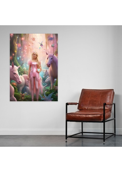 Barbie Kanvas Tablo - Büyülü Orman - Barbie, Duvar Sanatı, Tuhaf, Kanvas Tablo, 30X50 modelleri