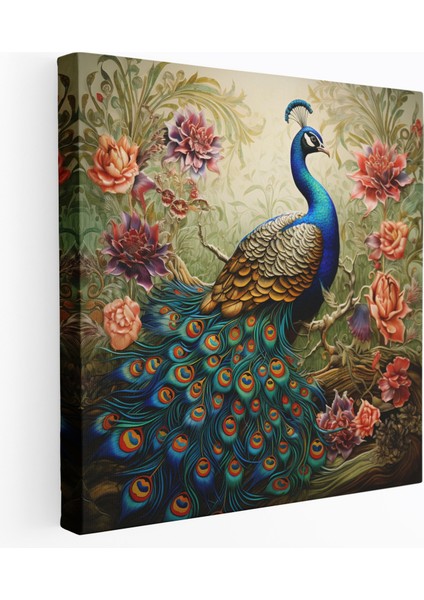 Asya Kanvas Tablo: Gösterişli Tavus Kuşu - Asya, Asya, Kanvas Tablo, Opulence, 30X30