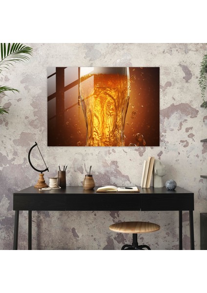 Taşan Bira Bardağı Baskı - Bira, Ev Dekorasyonu, Cam Sanatı, Duvar Süslemesi, 30X45 modelleri