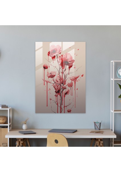 Dönüşüm Cam Sanatı - Kanayan Çiçekler, Kanayan Çiçekler, Dönüşüm, Minimalist Fon, 30X45