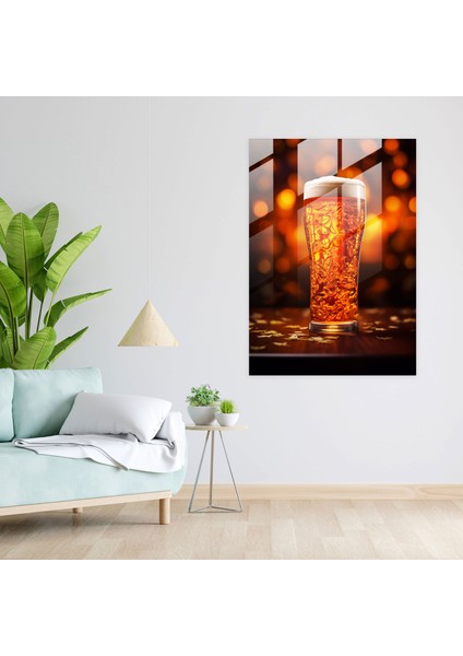 Cam Baskı Bira Bira Bardağı - Bira, Ortam Işığı, Ev Dekorasyonu, Cam Sanatı, 30X45 fiyatları