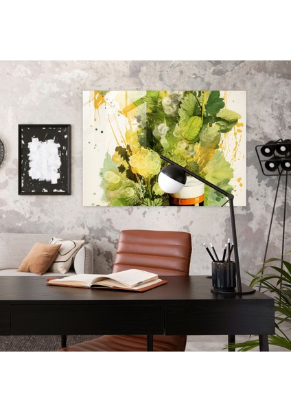 Bira Bardağı Sanatı - Bira, Modern Sanat, Cam Baskı, Şerbetçiotu, 30X45 modelleri