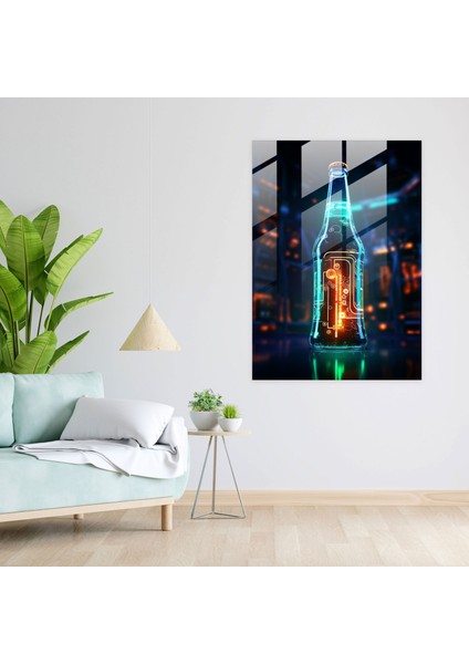 Bira Bardağı Baskı Heykel - Bira, Fütüristik Dijital Sanat Eseri, Cam Duvar Sanatı, Ev Dekorasyonu, 30X45 modelleri