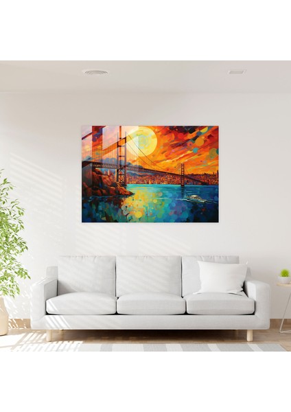Boğaz Köprüsü Cam Baskı - Boğaz Köprüsü, Modern Sanat, Cam Baskı, Boğaz Köprüsü, 45X30 fiyatları