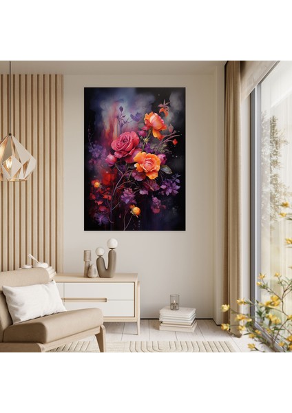 Kanayan Çiçekler Kanvas Tablo - Kanayan Çiçekler, Kanvas Tablo, Duvar Dekorasyonu, Duvar Sanatı, 30X50