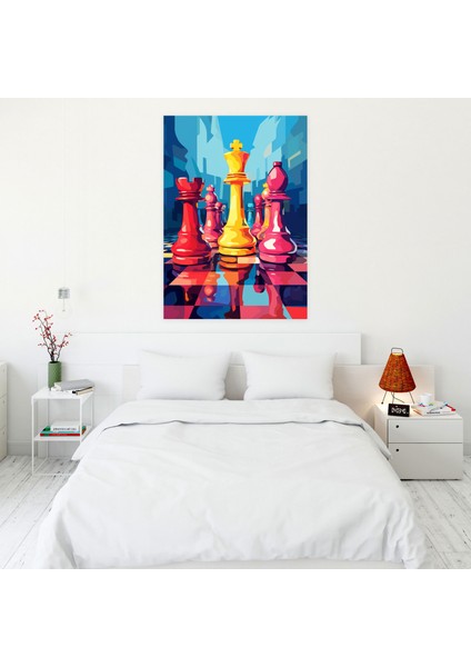 Satranç Pop Art Kanvas Tablo - Satranç, Kanvas Tablo, Duvar Sanatı, Satranç, 30X50