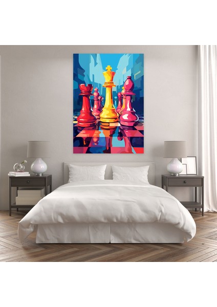 Satranç Pop Art Kanvas Tablo - Satranç, Kanvas Tablo, Duvar Sanatı, Satranç, 30X50