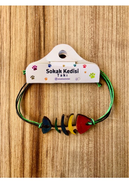 Renkli Kılçık Deri Bileklik