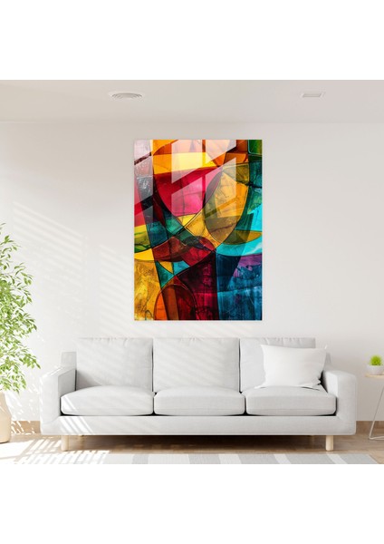 Cesur Kübizm Cam Baskı - Kübizm, Cam Baskı, Cam Duvar Sanatı, Modern Sanat, 30X45