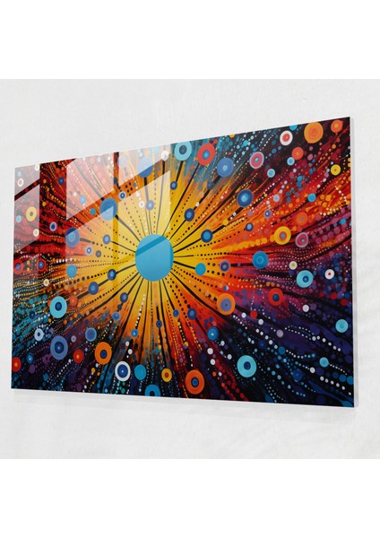 Soyut Aborijin Cam Baskı - Ataların Ruhları - Aborijin, Renkler, Ataların Ruhları, Aborijin, 45X30