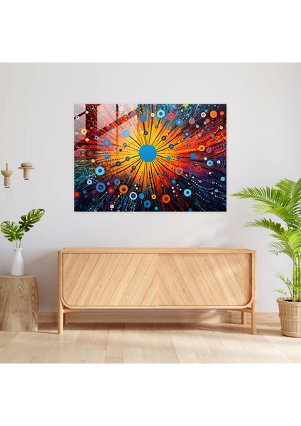 Soyut Aborijin Cam Baskı - Ataların Ruhları - Aborijin, Renkler, Ataların Ruhları, Aborijin, 45X30 modelleri