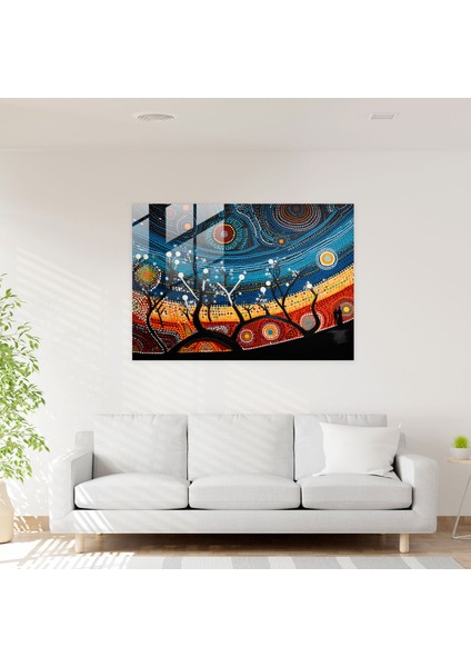 Aborijin Cam Sanatı - Geleneklerin Mozaiği - Aborijin, Aborijin Hikayesi Anlatımı, Ev Dekorasyonu, Cam Mozaik, 45X30 fiyatları