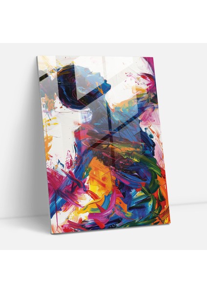 Canlı Ifade Cam Duvar Sanatı - Aksiyon Tablosu, Dışavurumcu Sanat, Cam Duvar Sanatı, Canlı Renkler, 30X45