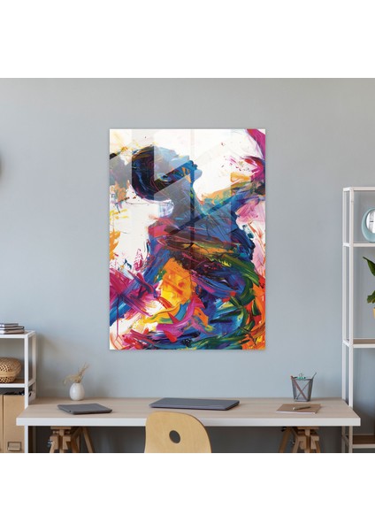 Canlı Ifade Cam Duvar Sanatı - Aksiyon Tablosu, Dışavurumcu Sanat, Cam Duvar Sanatı, Canlı Renkler, 30X45