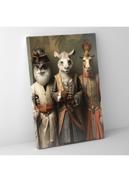 Insan Gibi Giyinmiş Hayvanlar Kanvas Tablo - Insan Gibi Giyinmiş Hayvanlar, Insan Gibi Giyinmiş Hayvanlar, Ev Dekorasyonu, Merak, 30X50