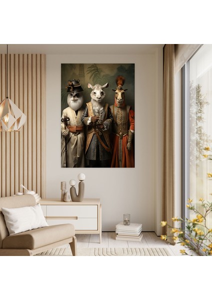 Insan Gibi Giyinmiş Hayvanlar Kanvas Tablo - Insan Gibi Giyinmiş Hayvanlar, Insan Gibi Giyinmiş Hayvanlar, Ev Dekorasyonu, Merak, 30X50
