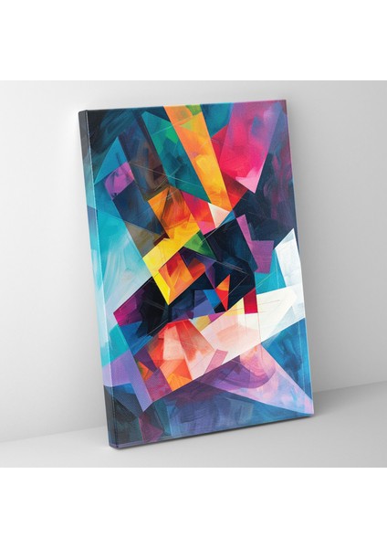 Kübaksiyon Resimciliği Hareketli Geometrik Şekiller Kanvas Tablo - Aksiyon Tablo, Duvar Dekorasyonu, Geometrik Şekiller, Modern Sanat, 30X50