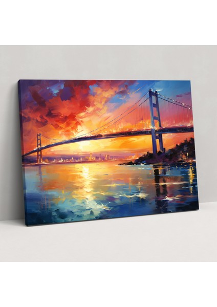 Boğaz Köprüsü Kanvas Tablo - Boğaz Köprüsü, Modern Soyut Resim, Kanvas Tablo, Kanvas Tablo, 50X30