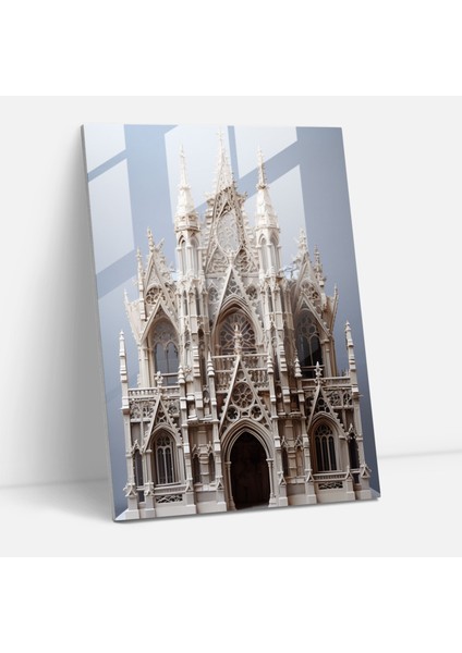 Kilise Cephesi Cam Duvar Sanatı - Kilise, Modern Sanat, Duvar Dekorasyonu, Kilise Cephesi, 30X45