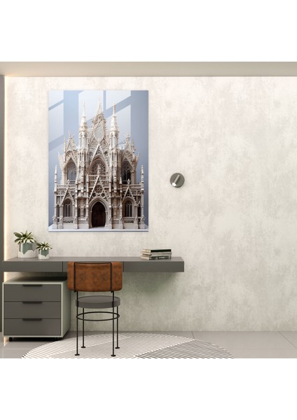 Kilise Cephesi Cam Duvar Sanatı - Kilise, Modern Sanat, Duvar Dekorasyonu, Kilise Cephesi, 30X45 modelleri